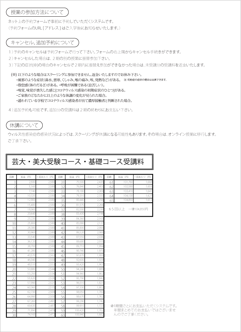 案内要項（裏面）