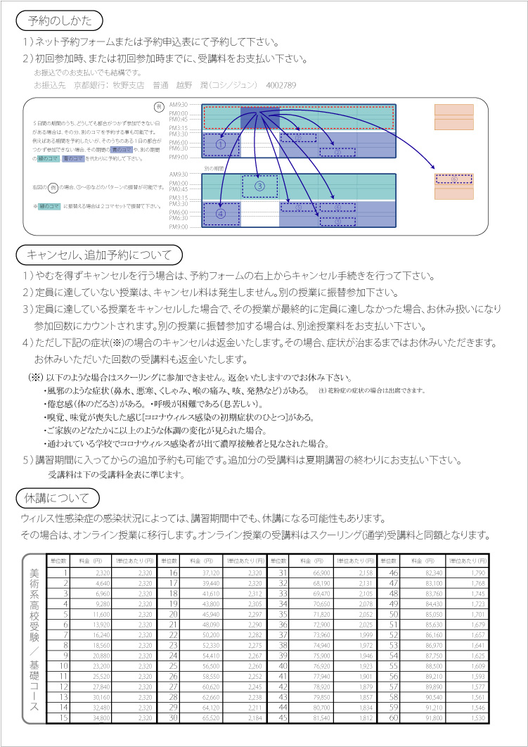 案内要項（裏面）